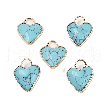 Synthetic Turquoise Faceted Pendans KK-L218-005G-02-1