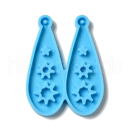DIY Teardrop with Spakling Star Pendant Silicone Molds DIY-I099-04-1