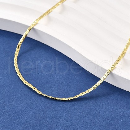 2MM Brass Flat Snake Chain Necklaces NJEW-M108-22G-1