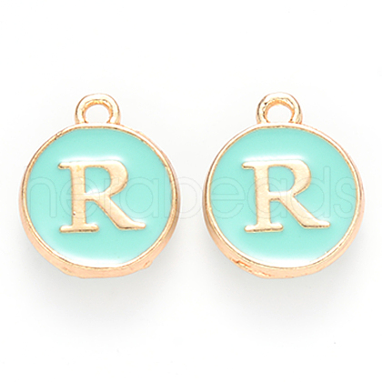 Golden Plated Alloy Enamel Charms X-ENAM-S118-05R-1