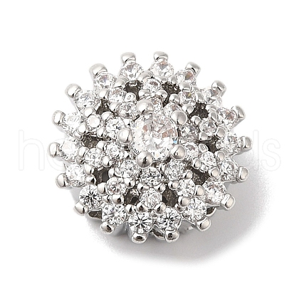 Brass Micro Pave Clear Cubic Zirconia Beads KK-G503-14P-1