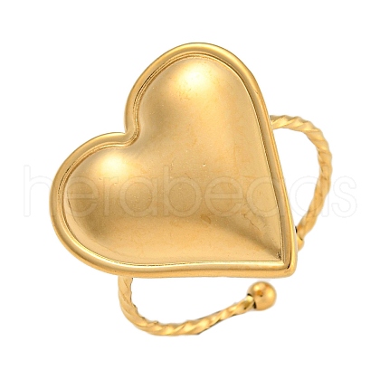 304 Stainless Steel Open Cuff Rings for Women RJEW-L125-05G-03-1