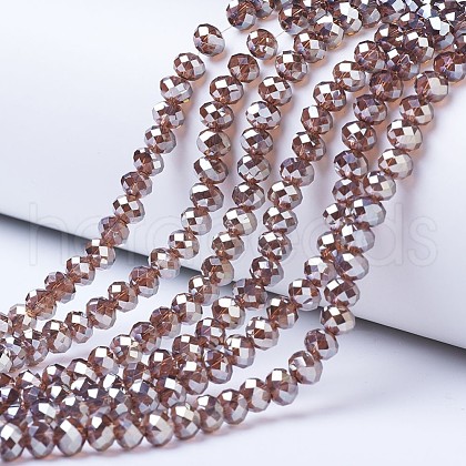 Electroplate Glass Beads Strands EGLA-A034-T4mm-C12-1