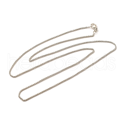 1.5mm Rack Plating Brass Wheat Chain Necklaces for Women Men MAK-L044-57P-1