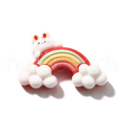 Rabbit Theme Opaque Resin Cabochons CRES-U004-04E-1
