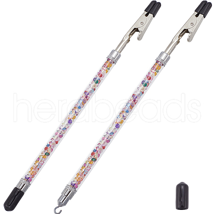 SUNNYCLUE 2Pcs Iron and PVC and Acrylic Alligator Memo Clips FIND-SC0011-26C-1