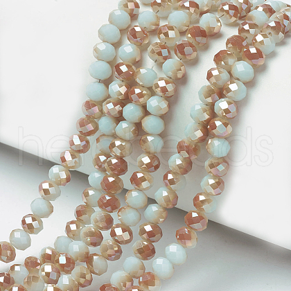 Electroplate Opaque Solid Color Glass Beads Strands EGLA-A034-P8mm-J01-1