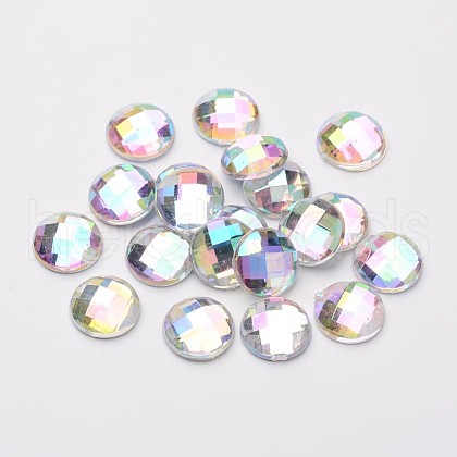 Imitation Taiwan Acrylic Rhinestone Flat Back Cabochons GACR-D002-10mm-17-1