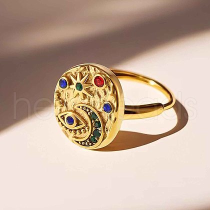 304 Stainless Steel & Cubic Zirconia Finger Rings for Women FS-WG99359-03-1