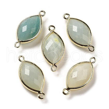 Natural Flower Amazonite Faceted Connector Charms G-K347-03G-19-1