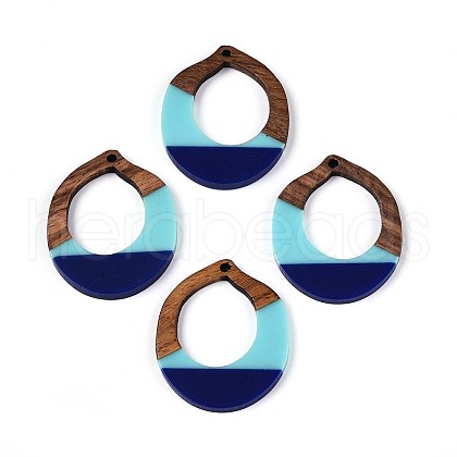 Resin & Walnut Wood Pendants RESI-T057-42-1