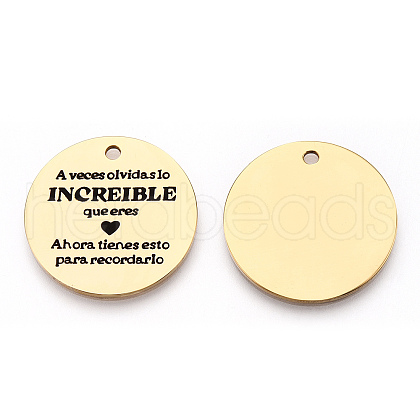 201 Stainless Steel Pendants STAS-T064-37G-5-1