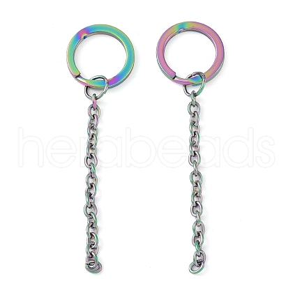 Ion Plating(IP) 304 Stainless Steel Split Key Ring Clasps X1-STAS-L226-009A-M-1