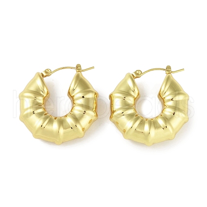 Ion Plating(IP) 304 Stainless Steel Hoop Earrings for Women STAS-I304-08G-1