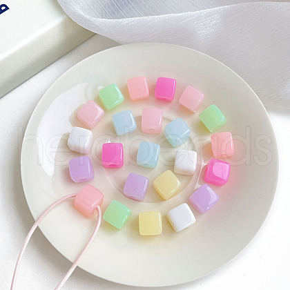 Opaque Acrylic Beads X-OACR-H038-16-1