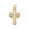 Brass Micro Pave Cubic Zirconia Pendants KK-Z100-42G-01-1