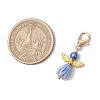 Glass Pearl & Resin Flower Rose Angel Pendant Decorations HJEW-JM03121-01-3