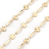 Brass Curved Rectangle & Flat Round Link Chains CHC-M025-41G-1