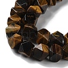 Natural Tiger Eye Star Cut Round Beads Strands G-M418-C03-01-4