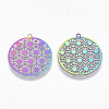 Ion Plating(IP) 201 Stainless Steel Filigree Pendants STAS-R102-09-2