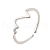 ECG 925 Sterling Silver Cuff Rings for Women RJEW-S631-04P-4