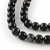 Natural Black Onyx Round Bead Strands G-R198-8mm-2