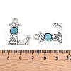 Synthetic Turquoise & Alloy Pendants PALLOY-H146-01AS-L-3