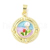 Brass Enamel Pendants KK-Z101-09G-F01-1