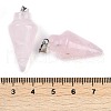 Natural Rose Quartz Gemstone Pointed Pendants G-K384-01P-02-3