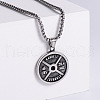 Retro Fashion Punk Stainless Steel Fitness Dumbbell Pendant Necklaces for Men LA3706-1
