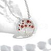Boho Brass Cubic Zirconia Tree of Life Pendant Cable Chain Necklaces for Women PW-WG4EE67-03-1