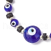 Natural Lava Rock & Handmade Lampwork Beads Stretch Bracelets BJEW-JB11984-01-3