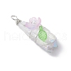 Electroplated Raw Natural Quartz Crystal Teardrop Copper Wire Wrapped Pendants PALLOY-JF03842-03-4