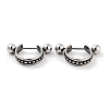 Textured 316 Surgical Stainless Steel Shield Barbell Hoop Earrings EJEW-Z050-51AS-1