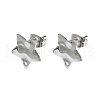 Non-Tarnish 304 Stainless Steel Stud Earring Findings X-STAS-L024-003P-09-1