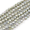 Round Full Rainbow Plated Faceted(32 Facets) Electroplate Glass Beads Strands X-EGLA-J130-FR16-1
