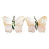 Rack Plating Brass Pave Natural Paua Shell & White Shell Pendants KK-U025-12P-05-1