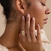 Brass Micro Pave Cubic Zirconia Adjustable Cuff Rings for Women FS-WGFBE33-01-3