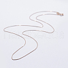 925 Sterling Silver Box Chain Necklaces STER-F039-40cm-03RG-1