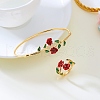 Rose Alloy Enamel Cuff Bangle & Cuff Rings Sets FS-WGBA561-01-1