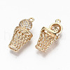 Brass Micro Pave Cubic Zirconia Pendants KK-S359-007-RS-2