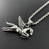 Punk Stainless Steel Flying Horse Pendant Necklaces for Men MG5472-2