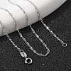 Anti-Tarnish Rhodium Plated 925 Sterling Silver Singapore Chain Necklaces STER-F039-40cm-06P-3