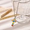 Stainless Steel Enamel Cross Pendant Necklaces PV1429-3-1