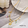 Romantic Ocean-themed Brass Enamel & Natural Pearl Starfish Shell Shape Fish Pendant Necklaces for Women XQ8742-1-2