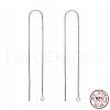 Anti-Tarnish Rhodium Plated 925 Sterling Silver Stud Earring Findings STER-E051-C-01P-5