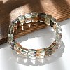 Natural Lodolite Quartz Bead Stretch Bracelets for Women Men BJEW-C097-01-1