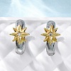 Brass Micro Pave Clear Cubic Zirconia Hoop Earrings EJEW-H158-19A-GP-3