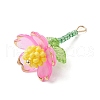 Glass Seed Beaded Flower Pendants PALLOY-MZ00737-5