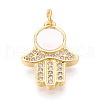 Brass Micro Pave Clear Cubic Zirconia Pendants KK-N268-38G-1